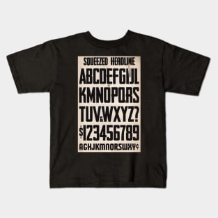 Squeezed Type Vintage Lettering Kids T-Shirt